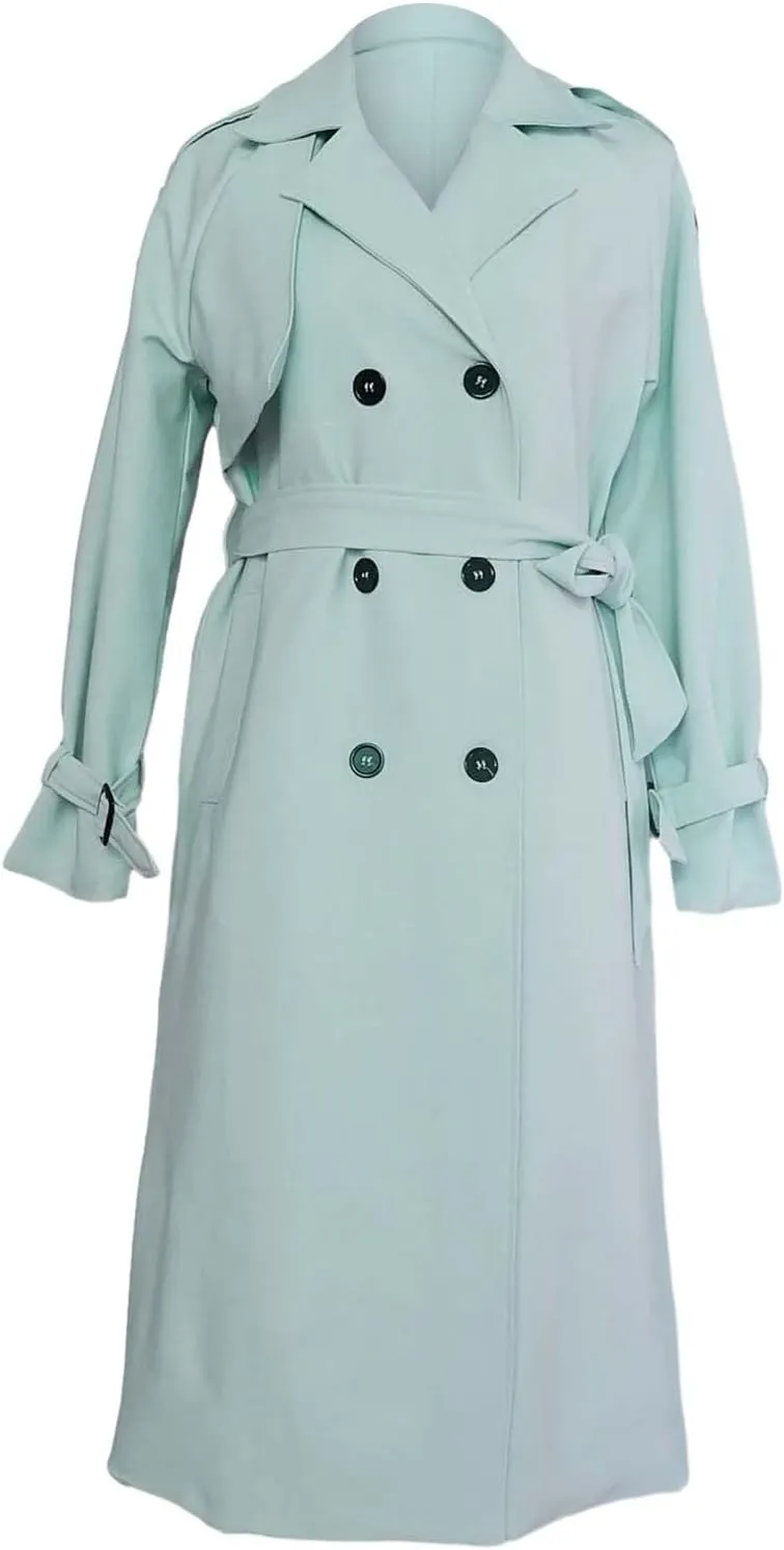 Double-Breasted Classic Lapel Sleeve Elegant Slim Jacket Turndown Collar Solid Outerwear With Removable Hood Light