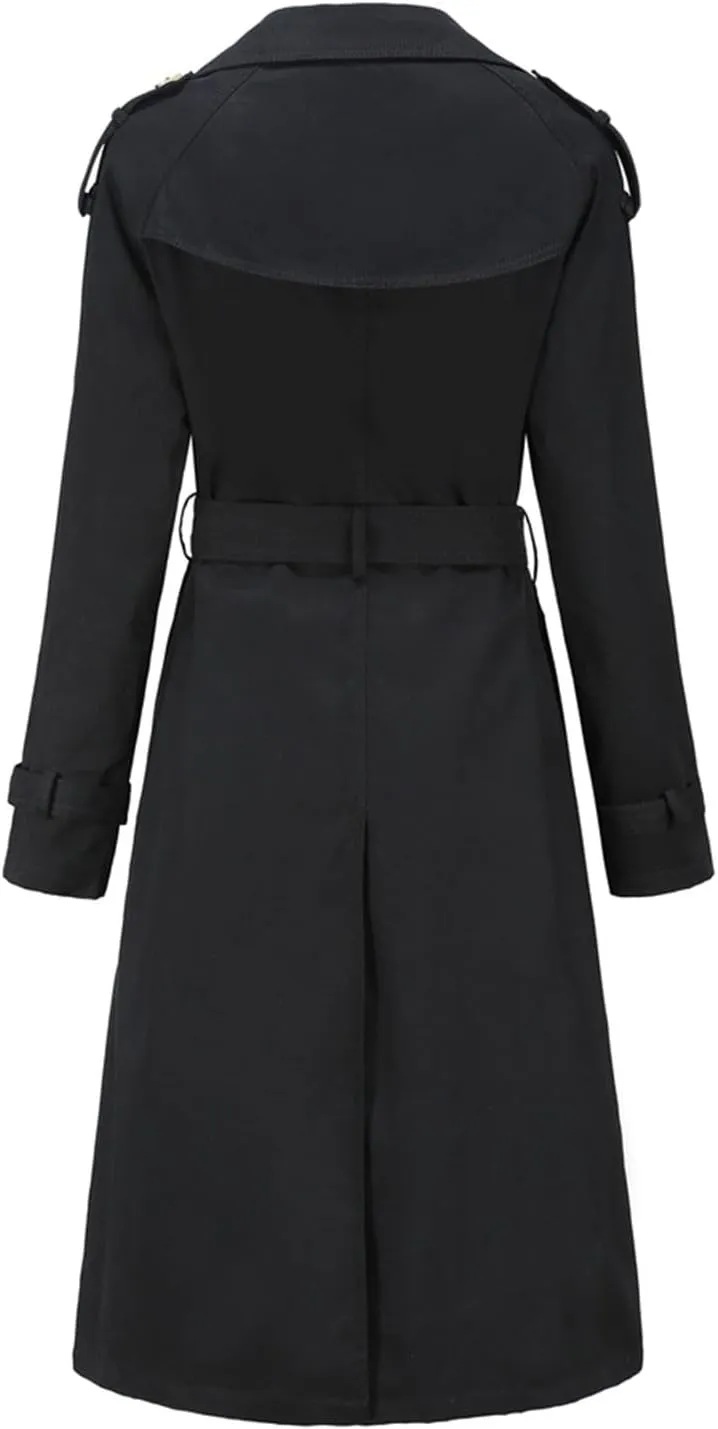 Double-Breasted Classic Lapel Sleeve Elegant Slim Jacket Turndown Collar Solid Outerwear With Removable Hood Light