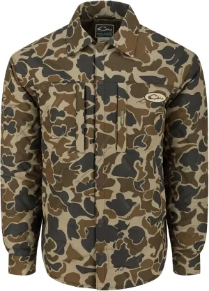 DRAKE Men's LST Double Down Jac-Shirt Insulated Water-Repellent Resistant Quilted Button-Down Outdoor Hunting Hiking Jacket