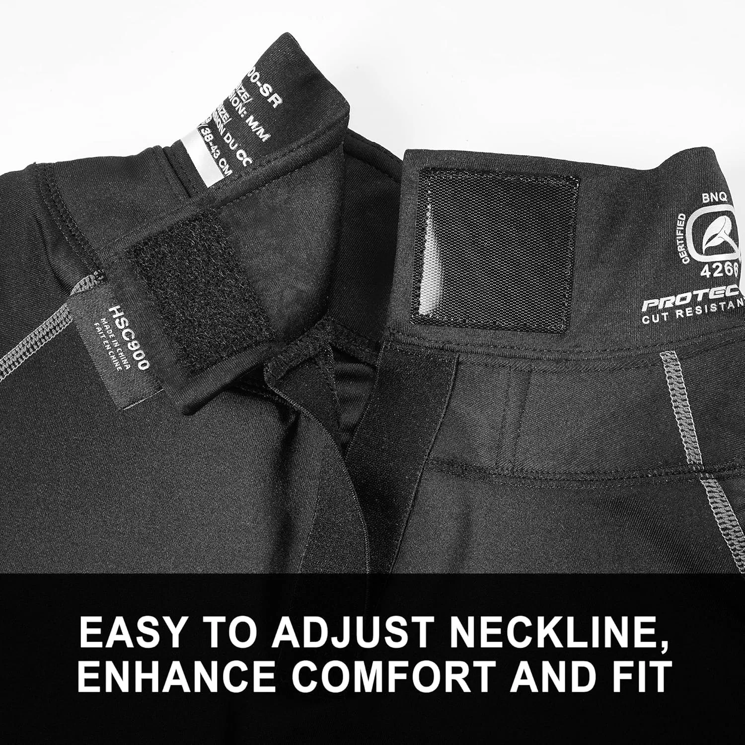 EALER Hockey Compression Shirt with Neck Guard, Neck Protect Long Sleeve Shirt