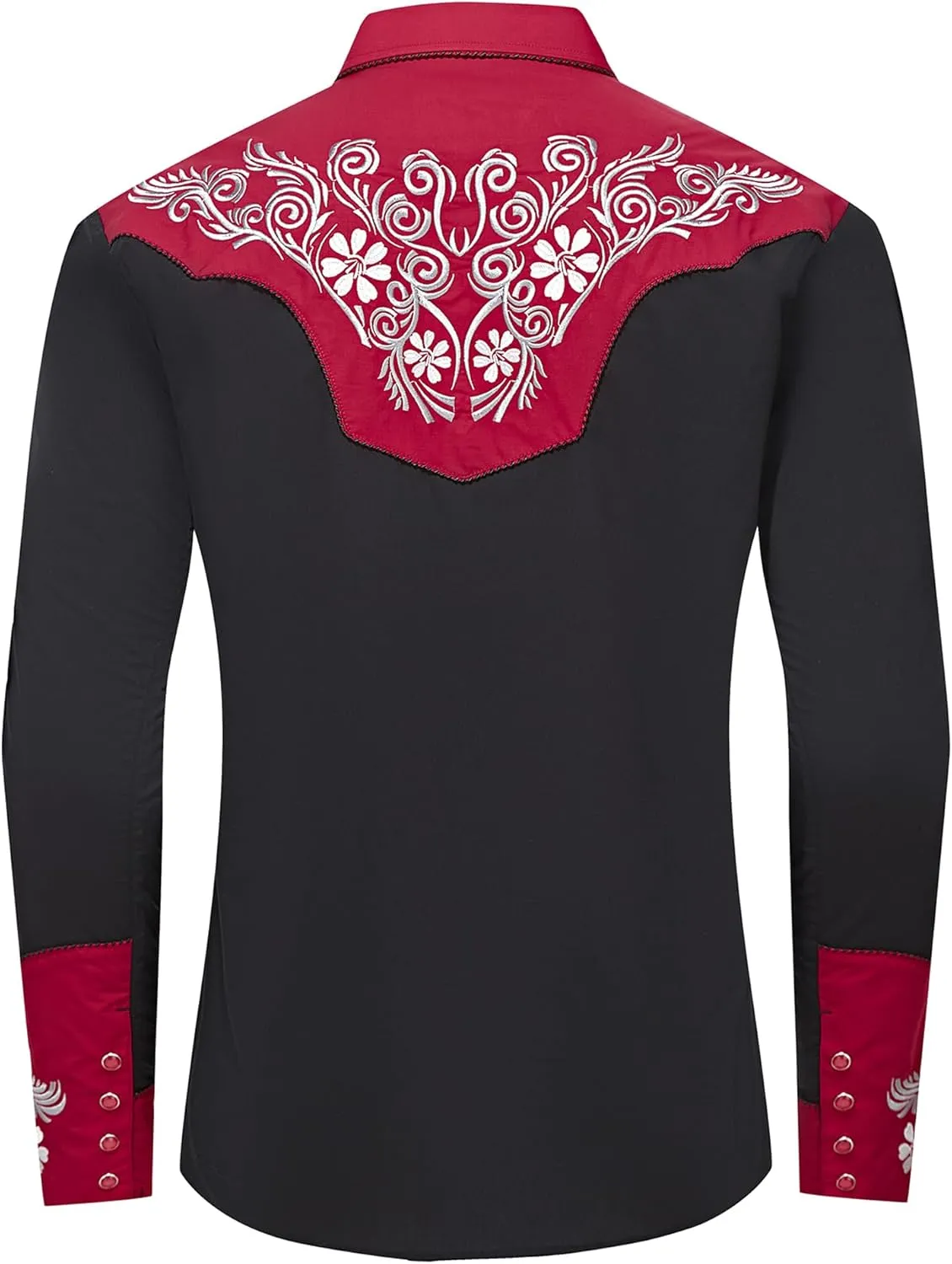 EL PIONERO Men's Western Shirt Long Sleeve Embroidered Cowboy Casual Snap Button Shirt