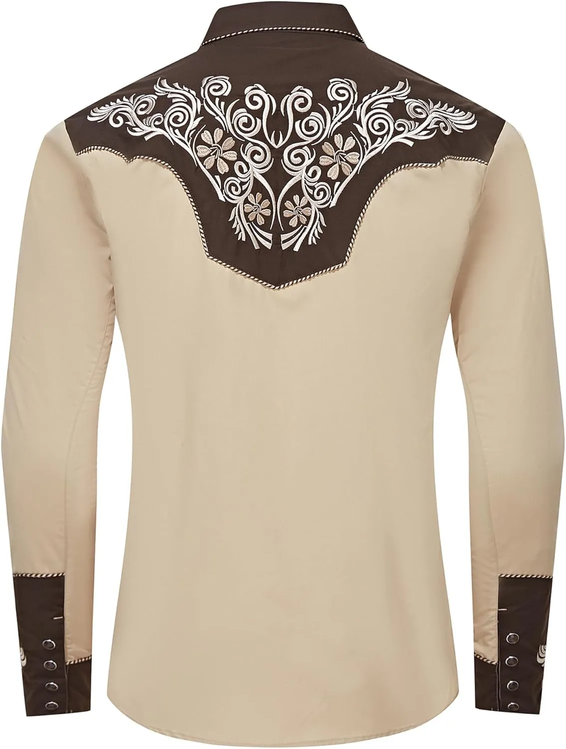 EL PIONERO Men's Western Shirt Long Sleeve Embroidered Cowboy Casual Snap Button Shirt