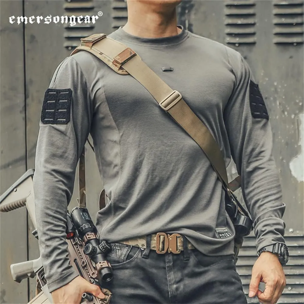 EMERSONGEAR Men's Combat Long Sleeve Shirt, Tactical Airsoft Paintball Hiking Quick Dry Slim Fit T-Shirt