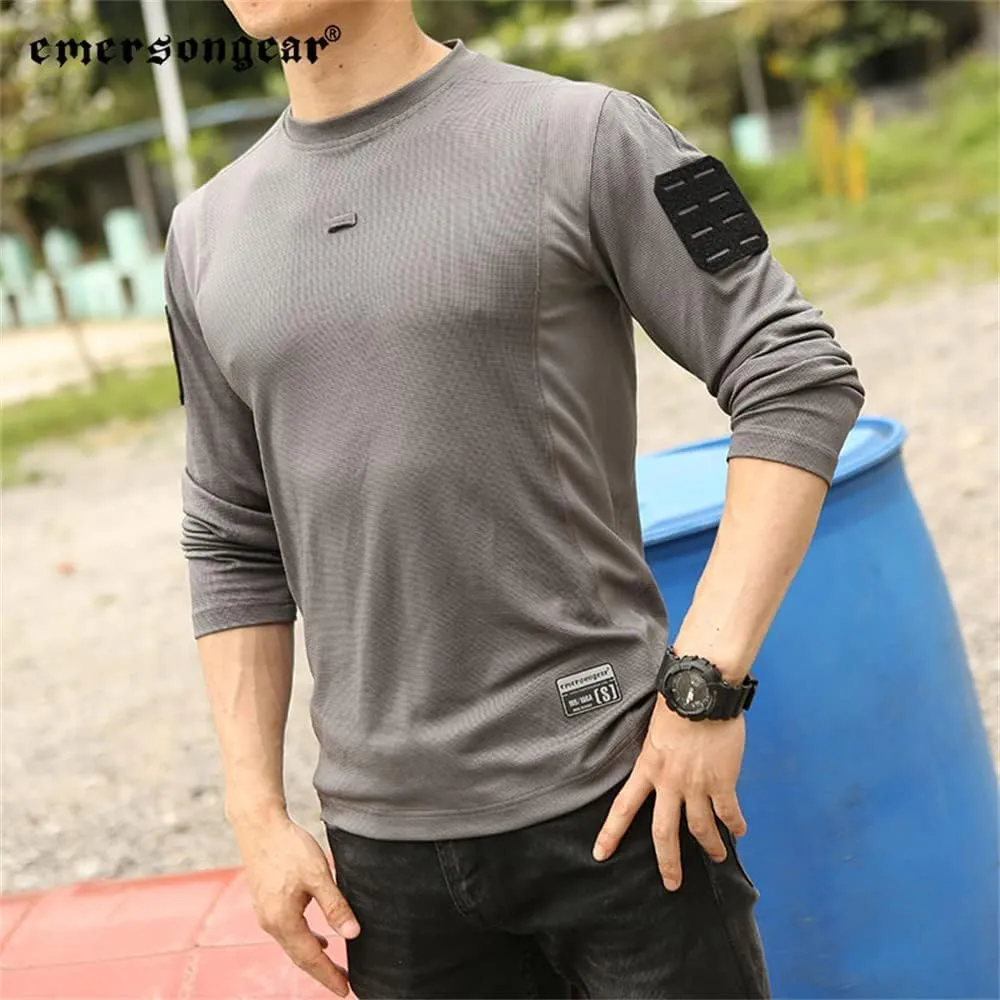EMERSONGEAR Men's Combat Long Sleeve Shirt, Tactical Airsoft Paintball Hiking Quick Dry Slim Fit T-Shirt