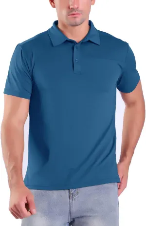 Facitisu Mens Polo Shirt Short Sleeve Golf Collared Casual Summer Performance T-Shirt