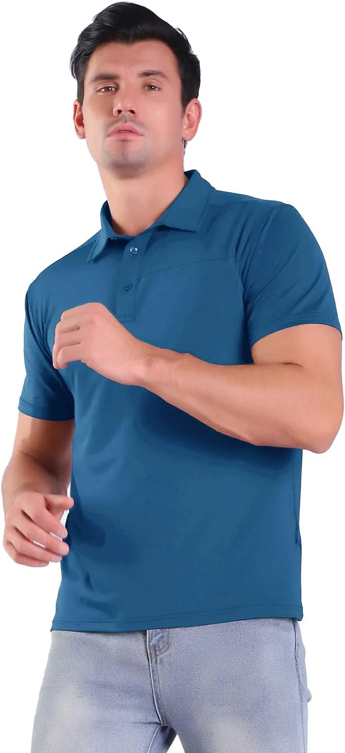 Facitisu Mens Polo Shirt Short Sleeve Golf Collared Casual Summer Performance T-Shirt