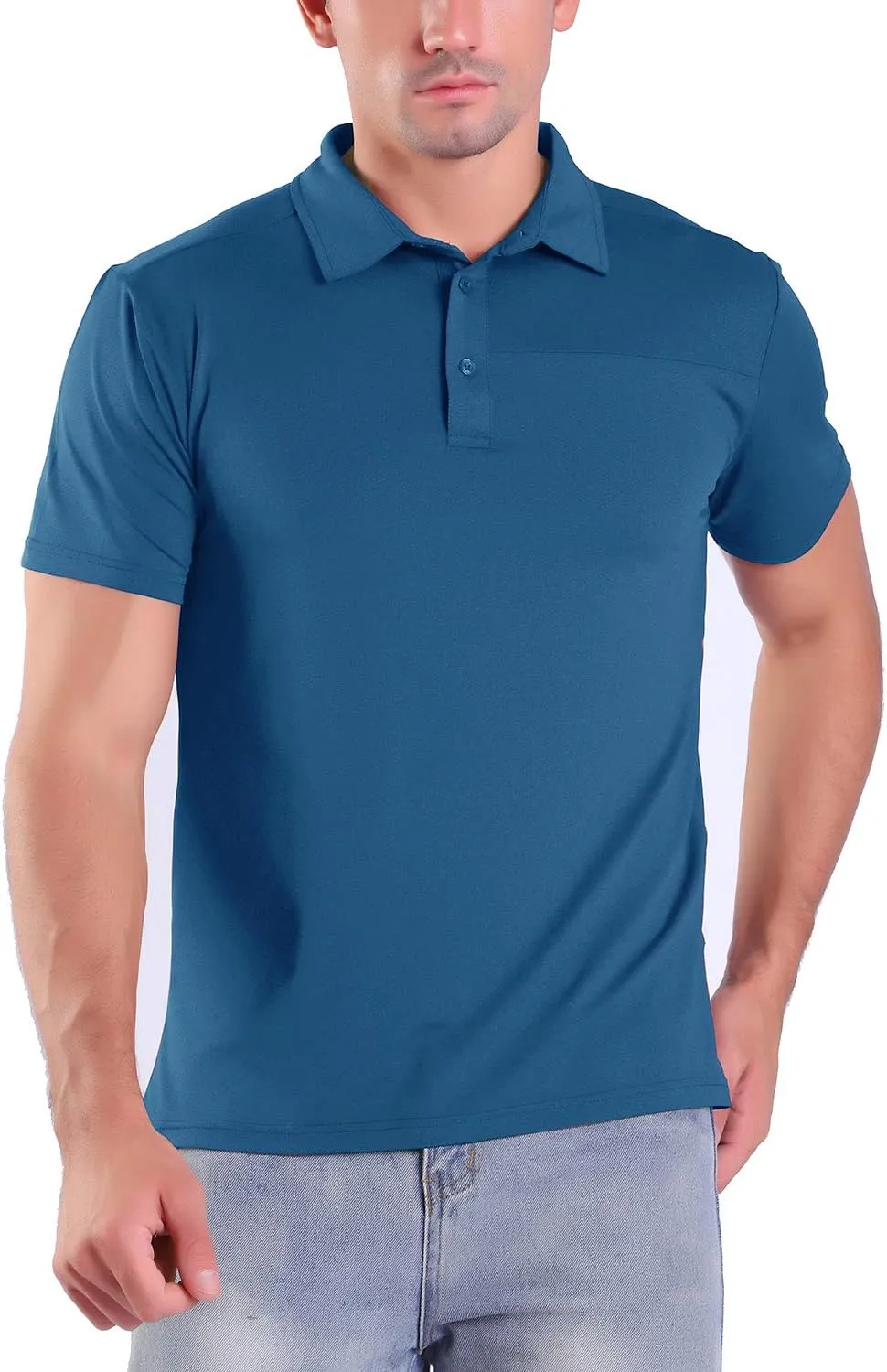 Facitisu Mens Polo Shirt Short Sleeve Golf Collared Casual Summer Performance T-Shirt