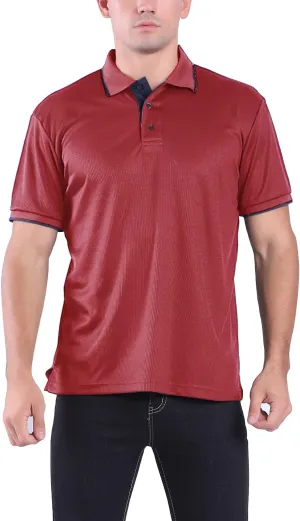 Facitisu Mens Polo Shirt Short Sleeve Golf Collared Casual Summer Performance T-Shirt