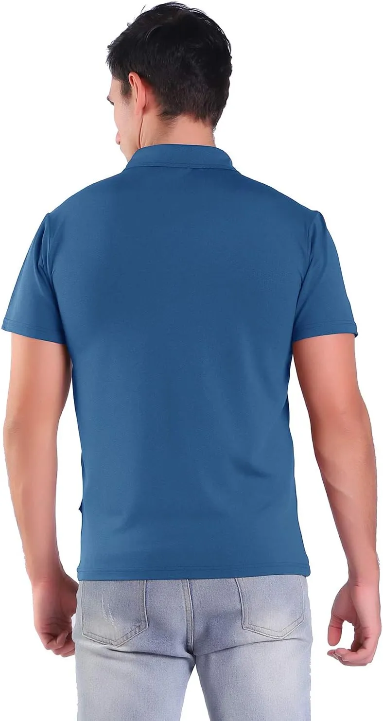 Facitisu Mens Polo Shirt Short Sleeve Golf Collared Casual Summer Performance T-Shirt