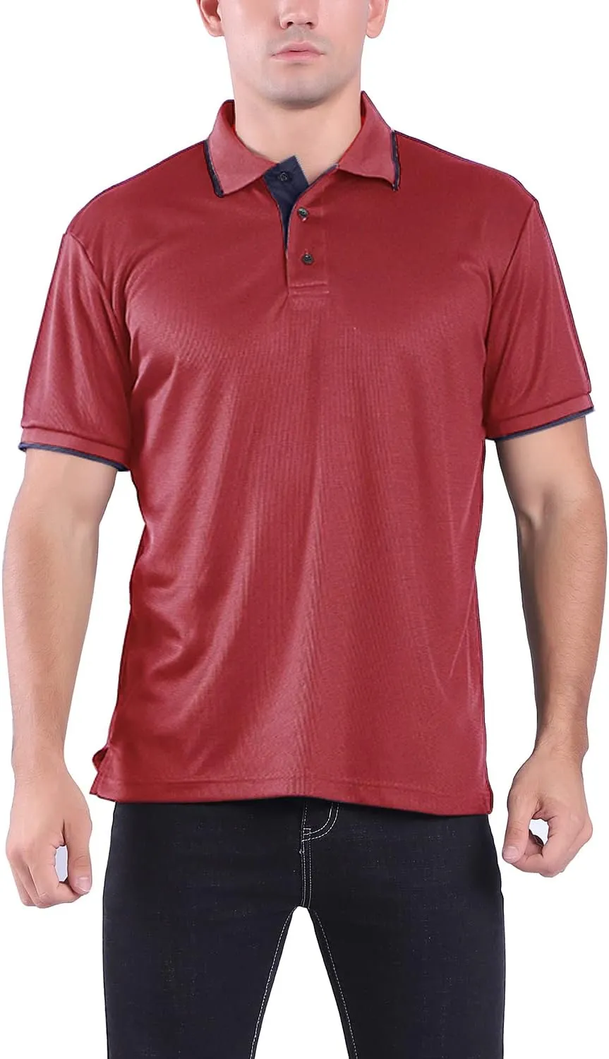Facitisu Mens Polo Shirt Short Sleeve Golf Collared Casual Summer Performance T-Shirt