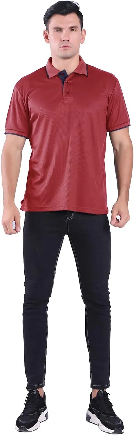 Facitisu Mens Polo Shirt Short Sleeve Golf Collared Casual Summer Performance T-Shirt