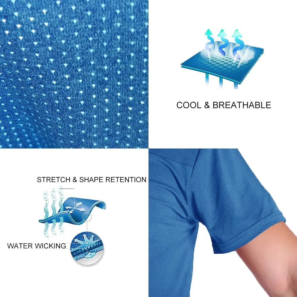 Facitisu Mens Polo Shirt Short Sleeve Golf Collared Casual Summer Performance T-Shirt