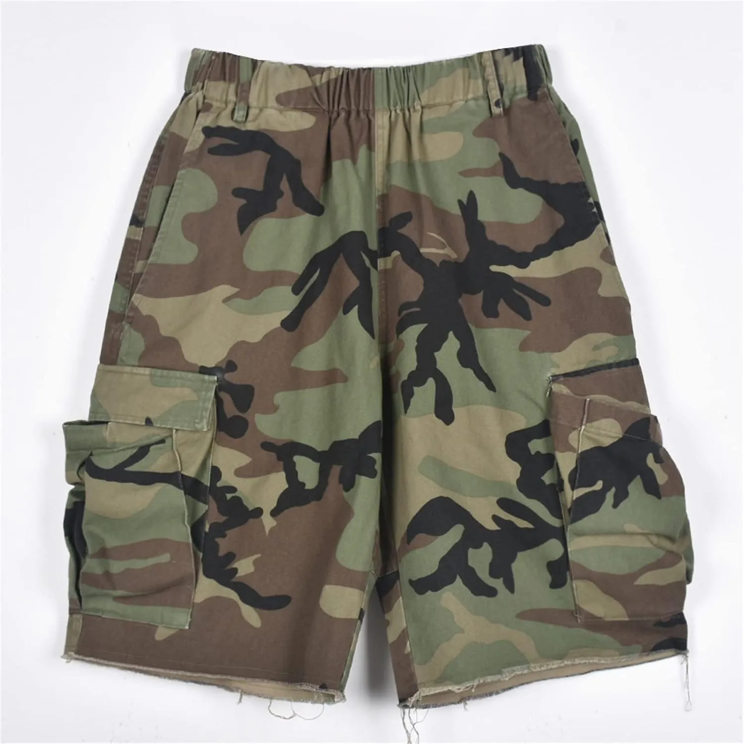 Famnbro Women Camo Shorts Slim Fit Camouflage Cargo Shorts Casual Army Fatigue Shorts with Pockets