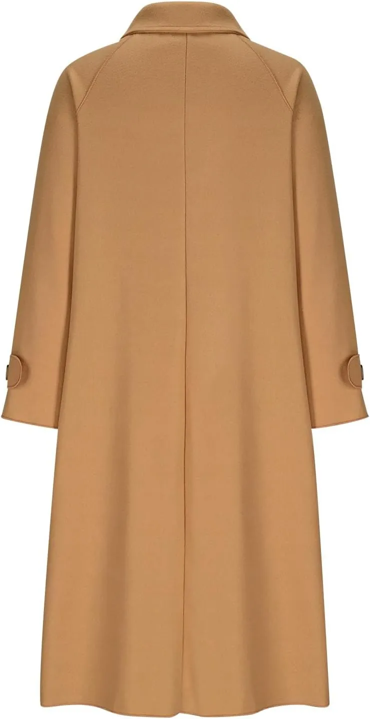 fartey Womens Trench Coat Classic Notch Lapel Winter Wool Coats Open Front Work Business Casual Jackets With Pockets