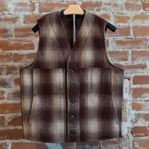 Filson Mackinaw Wool Vest in Brown Tan Ombre