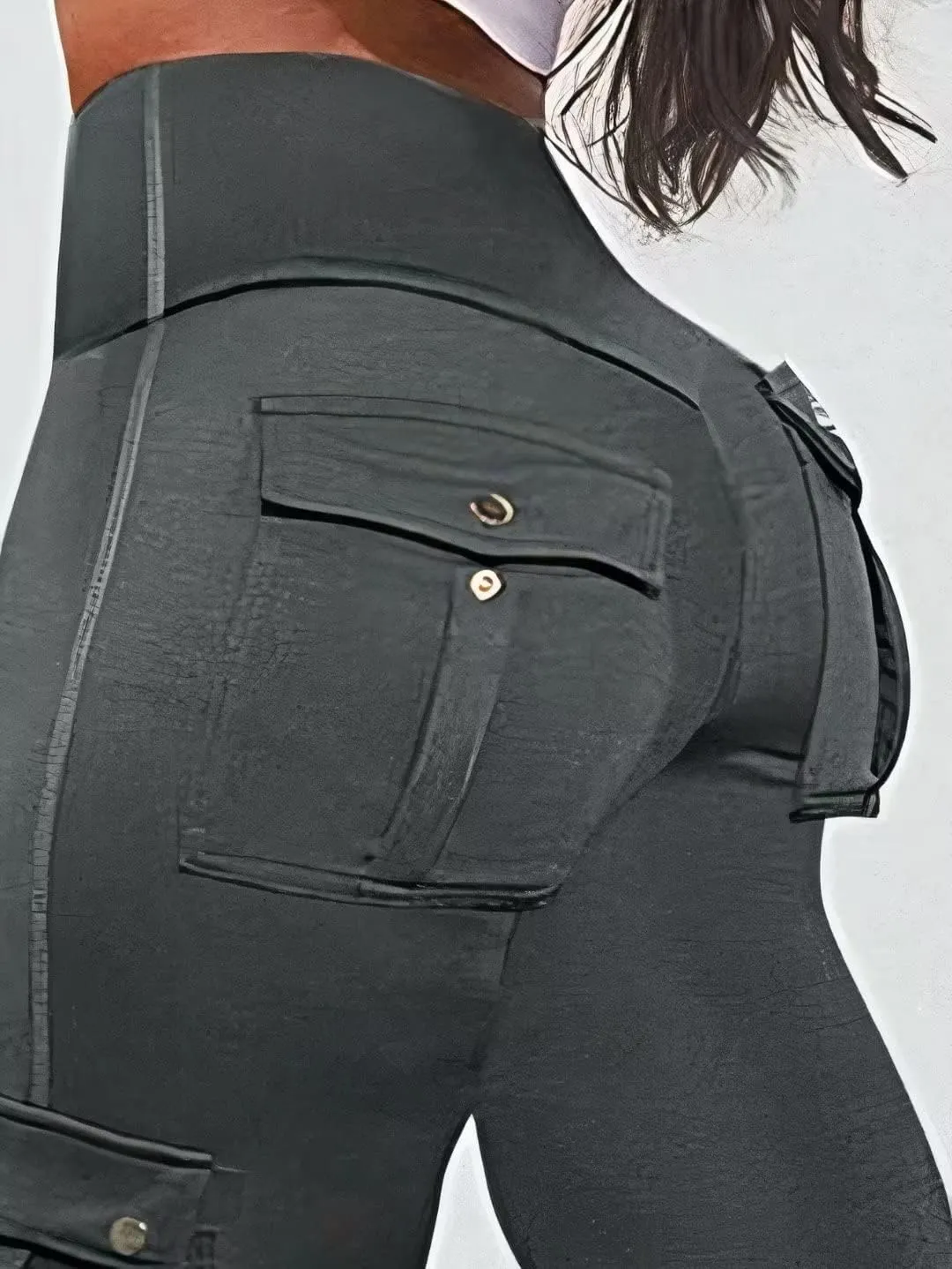 Flamingals Biker Shorts for Women High Waist Cargo Athletic Shorts Butt Lifting Workout Shorts Running Shorts