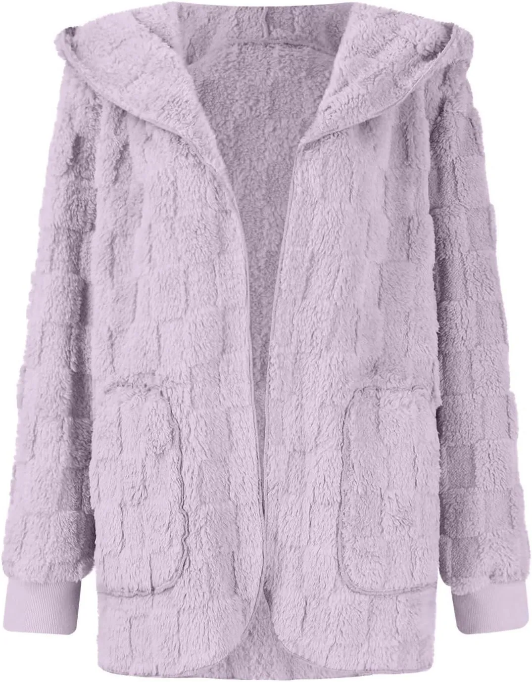 Fleece Jacket Women Loose Casual Solid Color With Pockets Double Sided Velvet Cardigan Long Sleeved Jacket