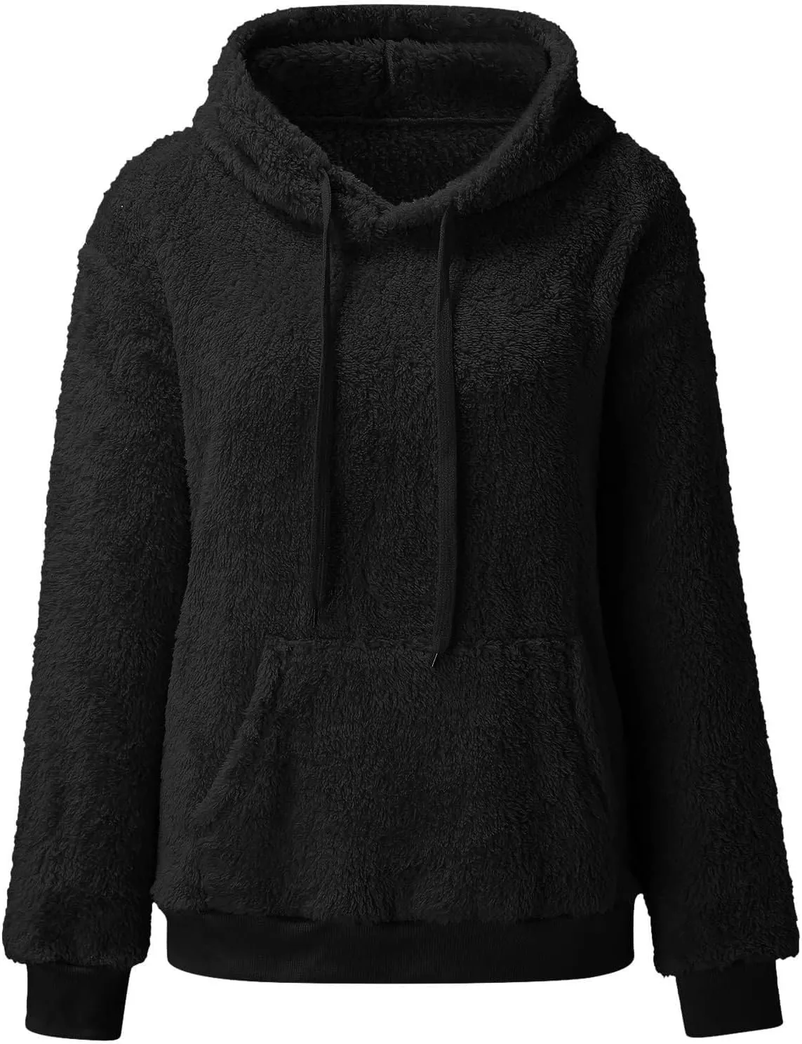 Fuzzy Hoodies for Women Half Zip Sherpa Fleece Oversized Hooded Sweatshirt Quarter Zip Pullover with Pockets