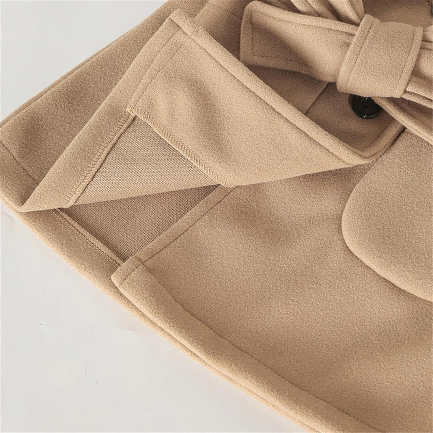 Girls Dress Coat Kids Winter Warm Jacket Long Sleeve Button Trench Coat Long Peacoat Outerwear