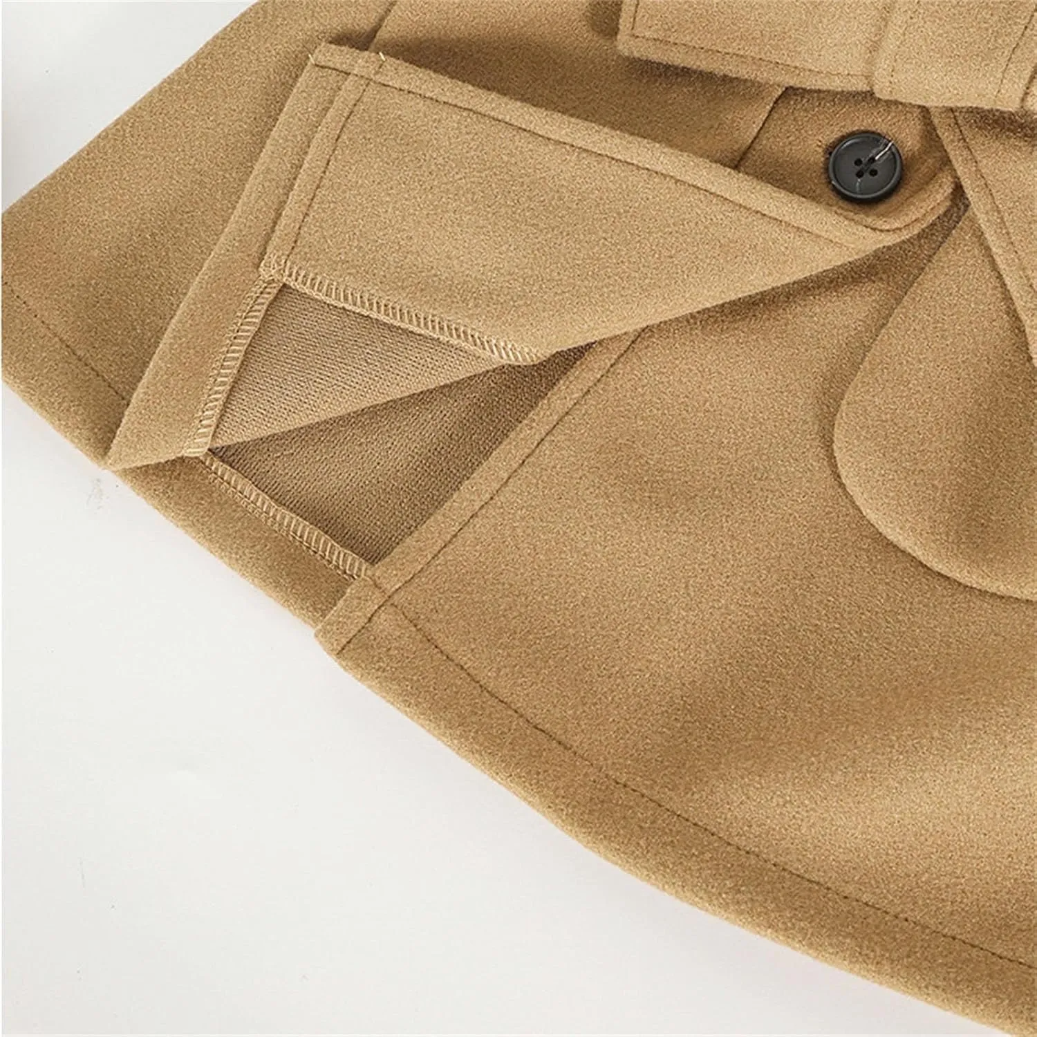 Girls Dress Coat Kids Winter Warm Jacket Long Sleeve Button Trench Coat Long Peacoat Outerwear
