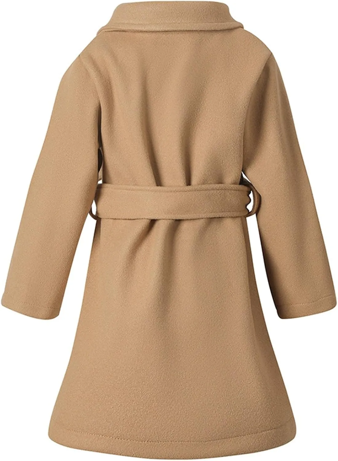 Girls Dress Coat Kids Winter Warm Jacket Long Sleeve Button Trench Coat Long Peacoat Outerwear