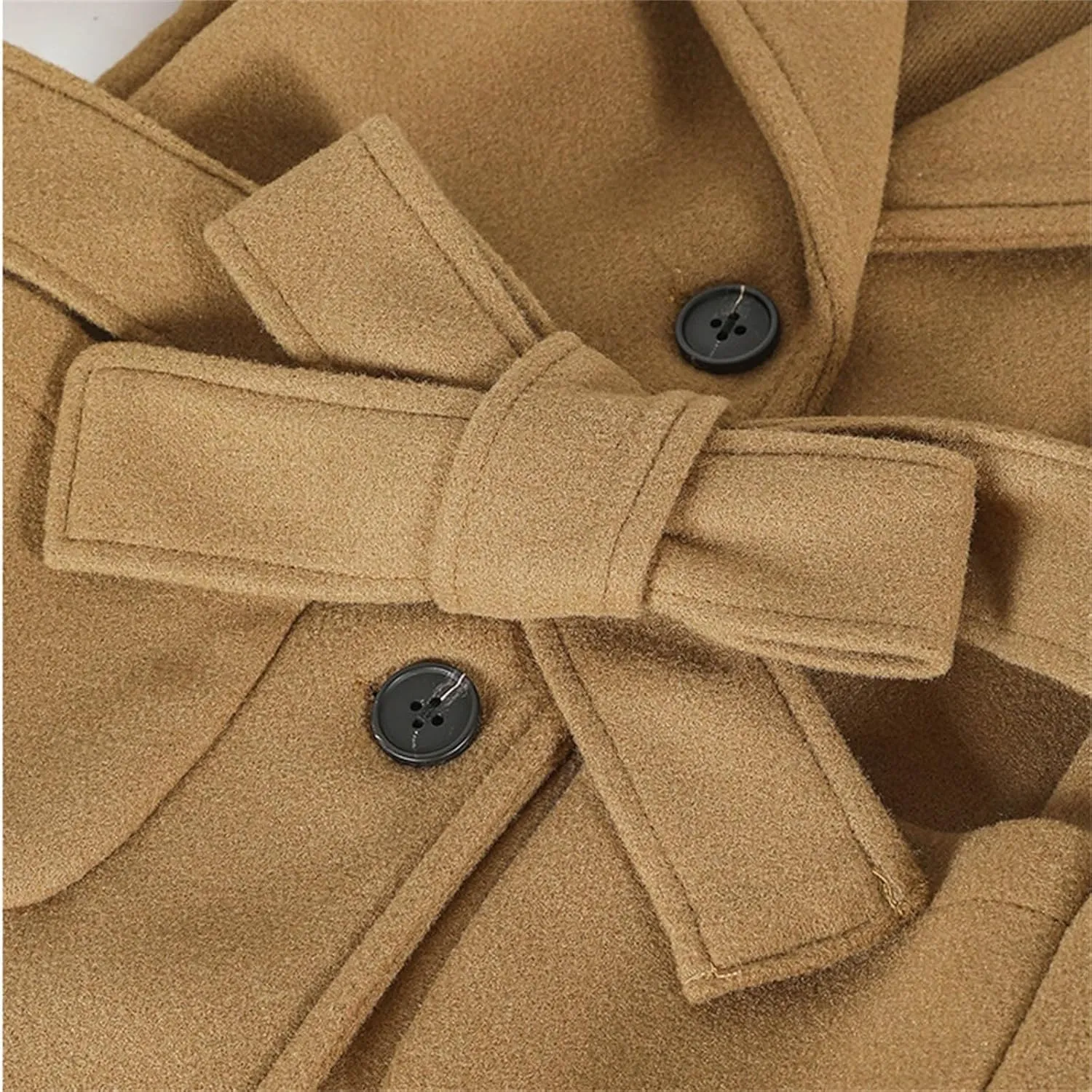 Girls Dress Coat Kids Winter Warm Jacket Long Sleeve Button Trench Coat Long Peacoat Outerwear