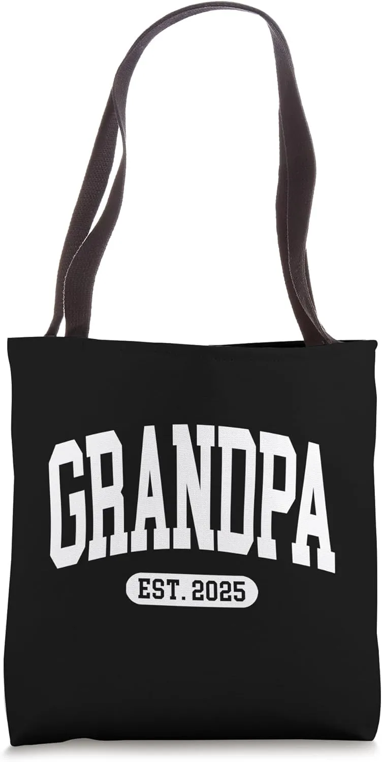 Grandpa Est 2025 New First Time Father's Day Promoted Gift Tote Bag