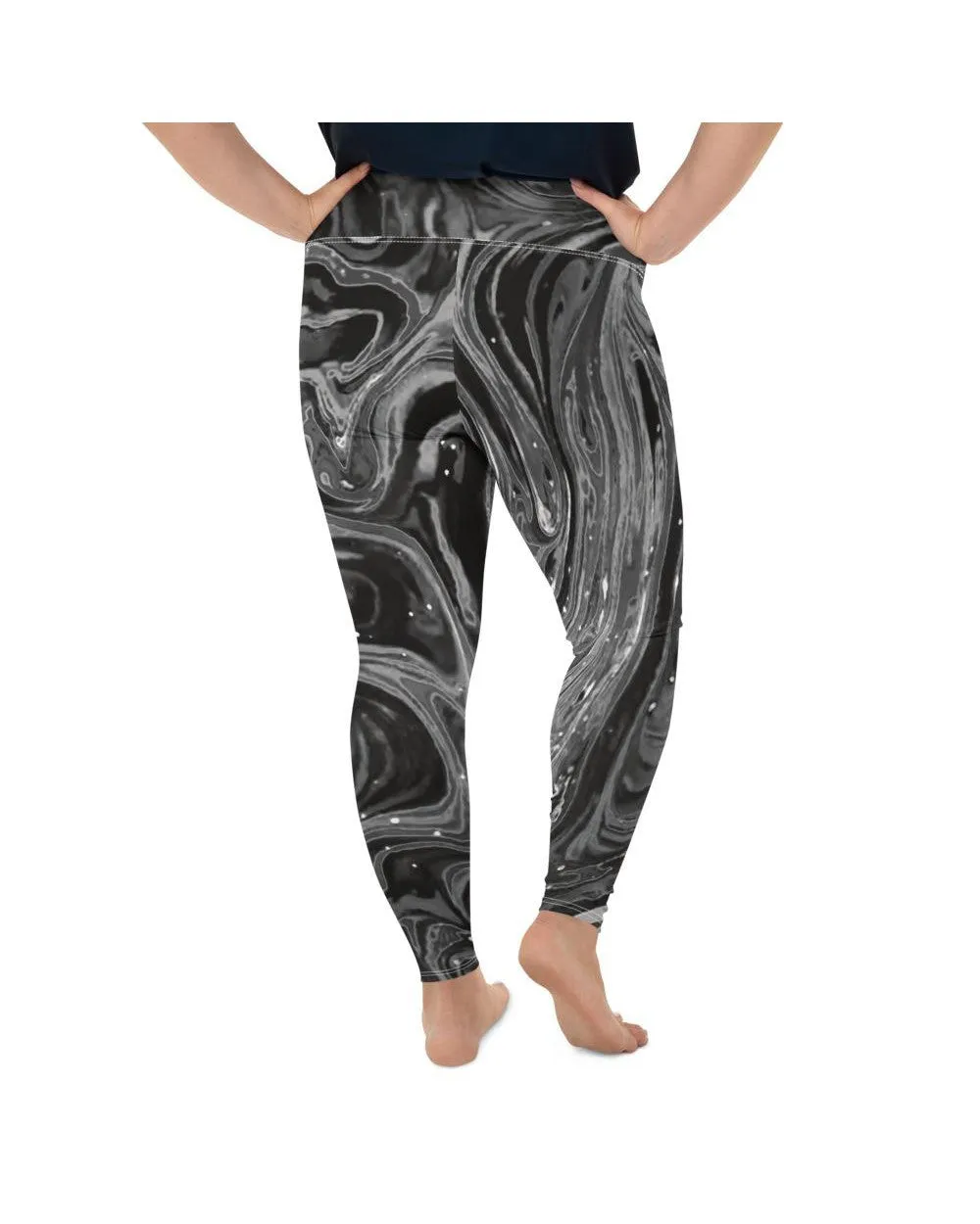 Grey Swirl Plus Size Leggings