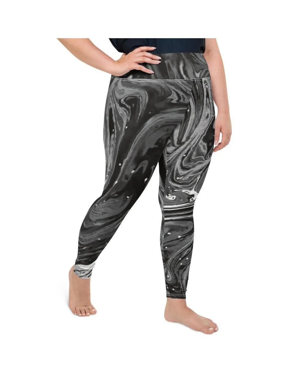 Grey Swirl Plus Size Leggings
