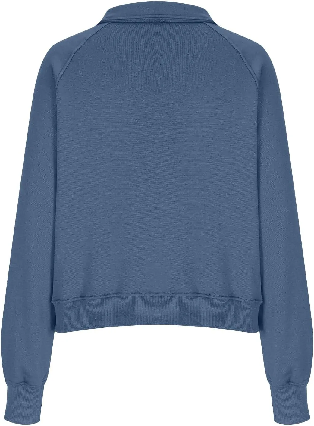 Half Zip Pullover Women Fleece Cropped Oversized Sweatshirt Pocket Quarter Zip Cute Sweatshirts with Thumb Holes