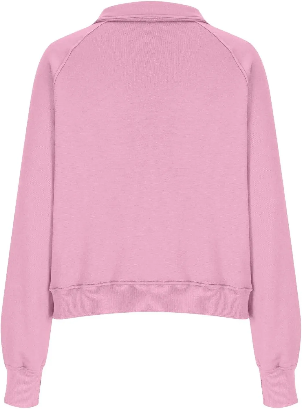 Half Zip Sweatshirt Women Cropped Oversized Fleece Pullover Zipped Thumb Hole Cute Sweatshirts with Pockets
