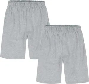 Hanes Boys Jersey Shorts Pack, 2-Pack, Cotton Shorts for Boys with Pockets, Pull-On Shorts
