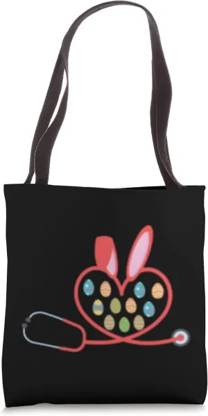Happy Easter t shirt Medical Nurse Doctor Stethoscope Heart Tote Bag