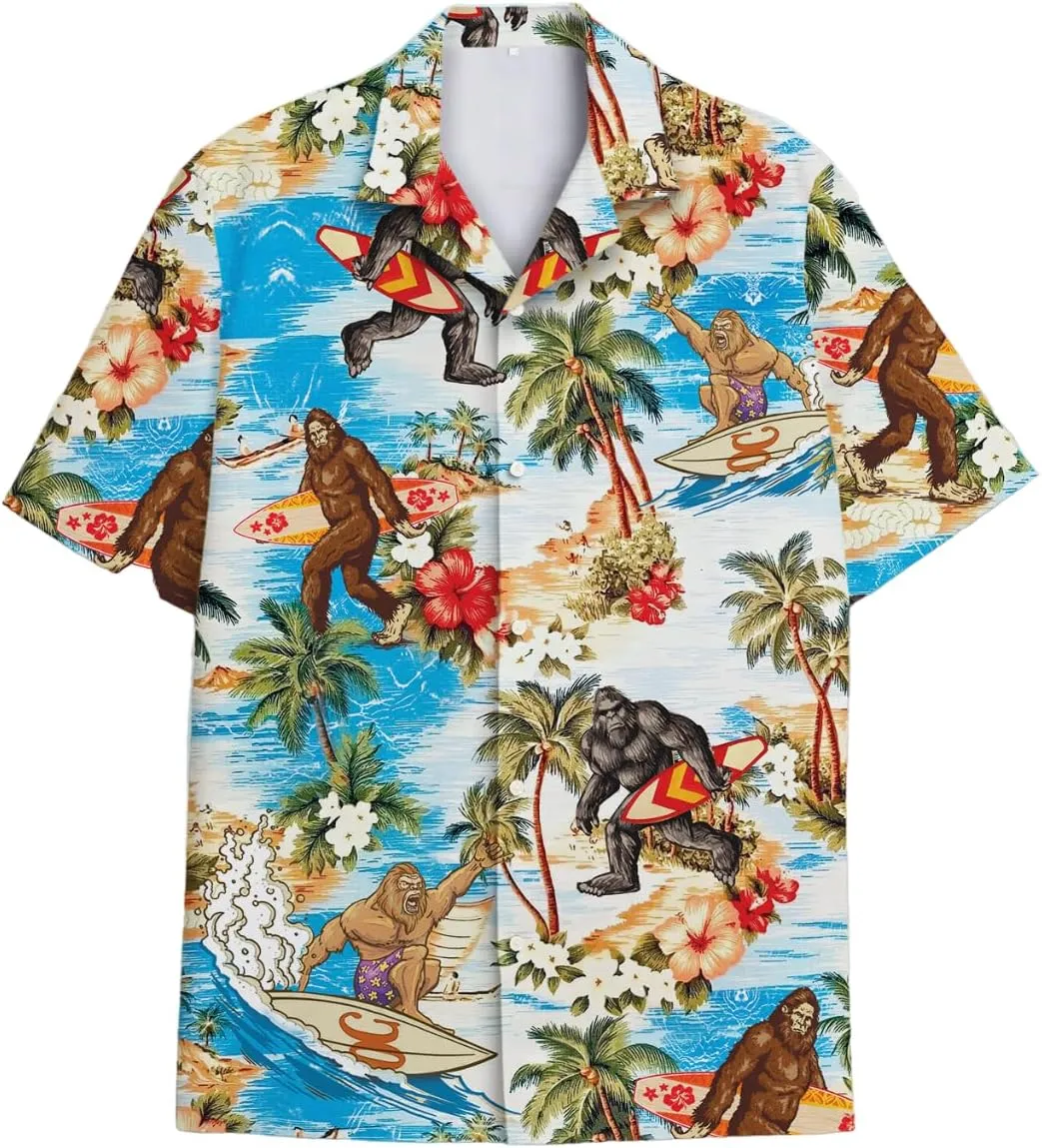 Hawaiian Shirt for Men Aloha Vintage Mens Hawaiian Shirts Short Sleeve Button Down Shirt Men