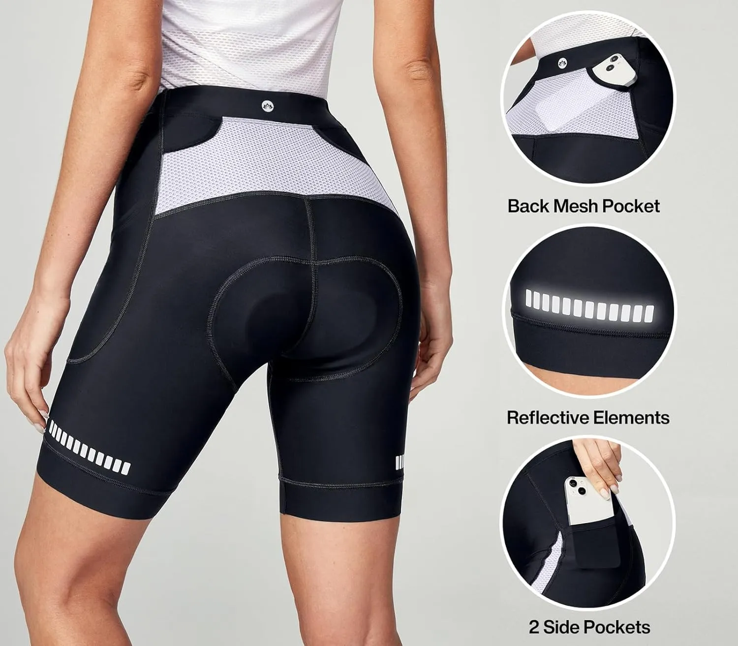 Heathyoga Womens 4D Padded Bike Shorts with Pockets Padding Cycling Shorts Women Bicycle Shorts Biker Biking Shorts