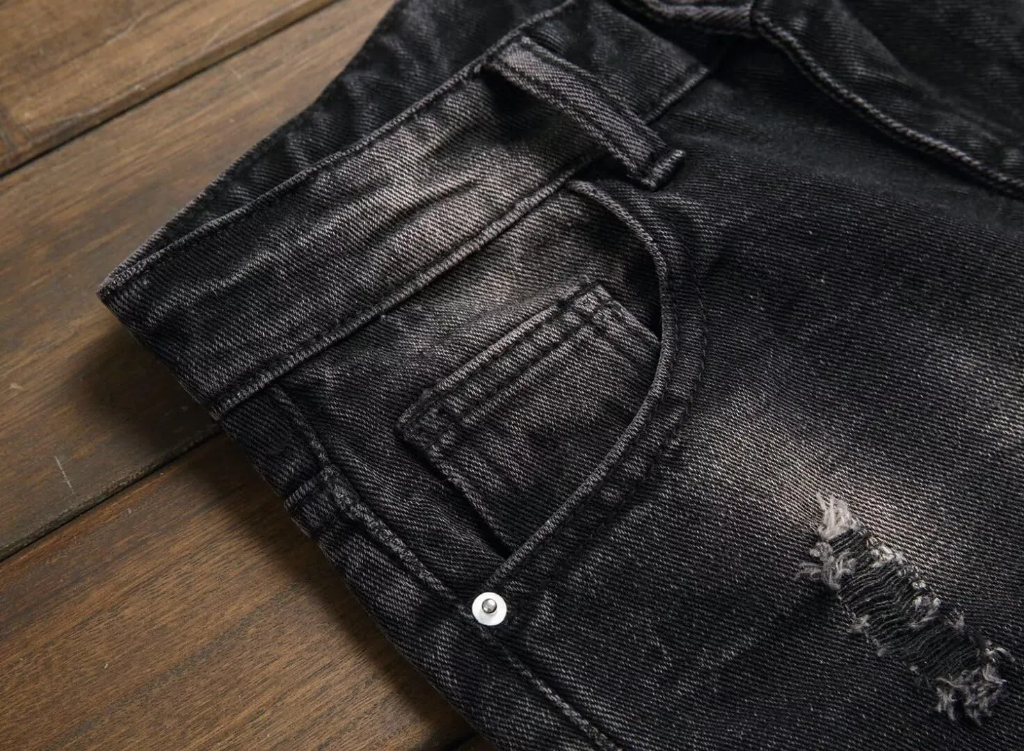 HENGAO Boys Ripped Denim Shorts Distressed Frayed Jean Shorts