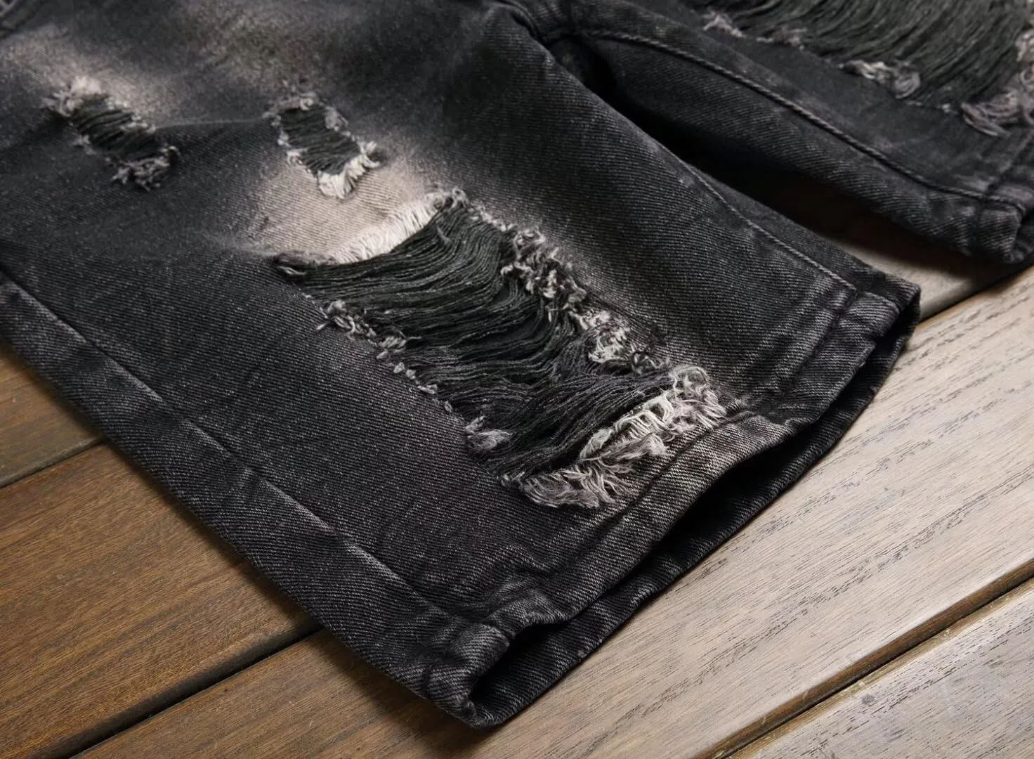 HENGAO Boys Ripped Denim Shorts Distressed Frayed Jean Shorts