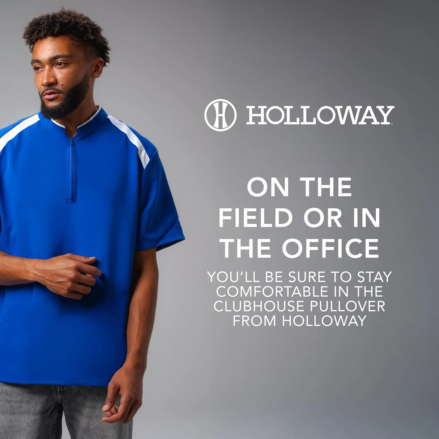 Holloway Clubhouse Short Sleeve Pullover Cage Jacket - Stretch Mesh, Quarter Zip, Low Profile Collar