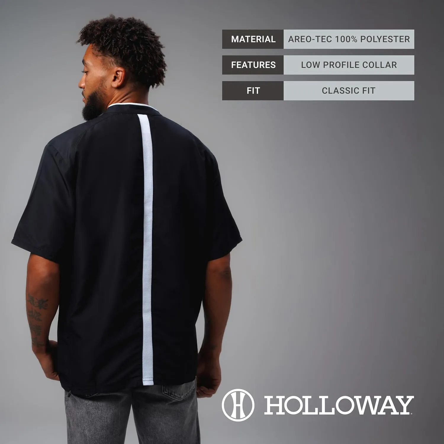 Holloway Clubhouse Short Sleeve Pullover Cage Jacket - Stretch Mesh, Quarter Zip, Low Profile Collar