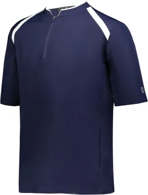 Holloway Clubhouse Short Sleeve Pullover Cage Jacket - Stretch Mesh, Quarter Zip, Low Profile Collar