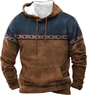 Hoodie Men And Winter Vintage Long Sleeve Hoodie Half Zipper Hooded Sweatshirt Top Workwear Multi Pocket Outdoor