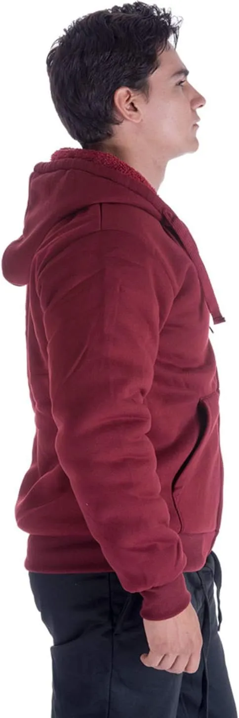 Hoodies for Men Winter Warm Heavyweight Sherpa Lined Fleece Zip Up Hoody Jacket
