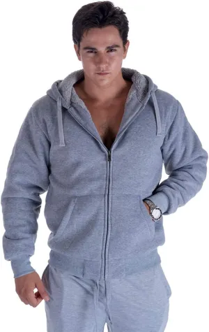 Hoodies for Men Winter Warm Heavyweight Sherpa Lined Fleece Zip Up Hoody Jacket