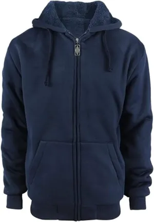 Hoodies for Men Winter Warm Heavyweight Sherpa Lined Fleece Zip Up Hoody Jacket