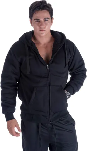 Hoodies for Men Winter Warm Heavyweight Sherpa Lined Fleece Zip Up Hoody Jacket