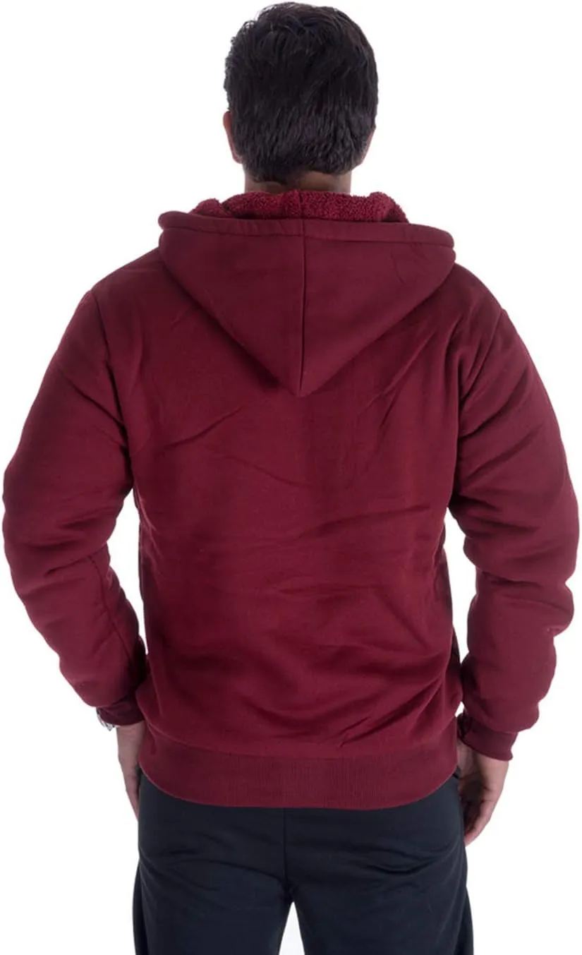 Hoodies for Men Winter Warm Heavyweight Sherpa Lined Fleece Zip Up Hoody Jacket