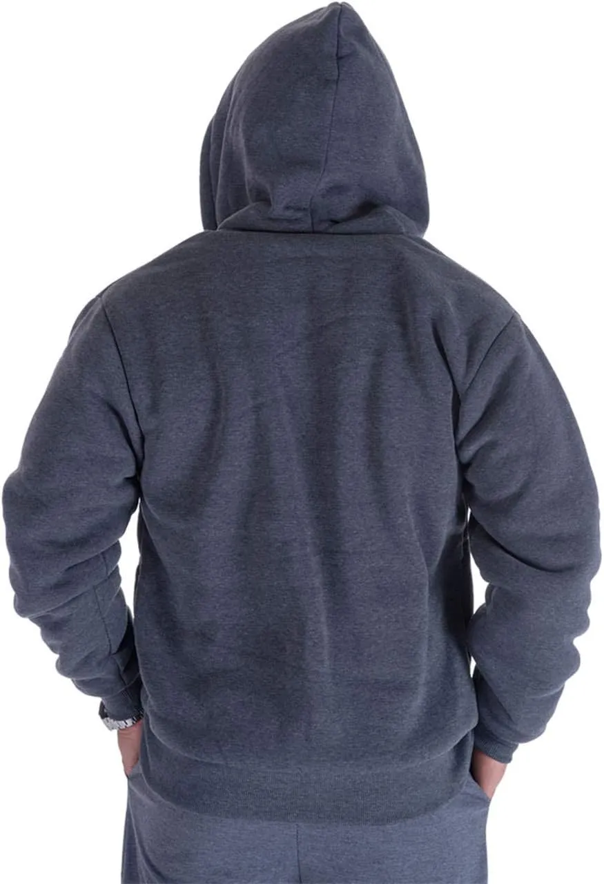 Hoodies for Men Winter Warm Heavyweight Sherpa Lined Fleece Zip Up Hoody Jacket
