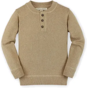 Hope & Henry Boys' Long Sleeve Henley Pullover Sweater