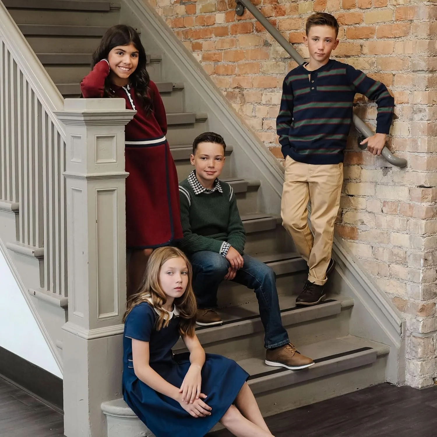 Hope & Henry Boys' Long Sleeve Henley Pullover Sweater