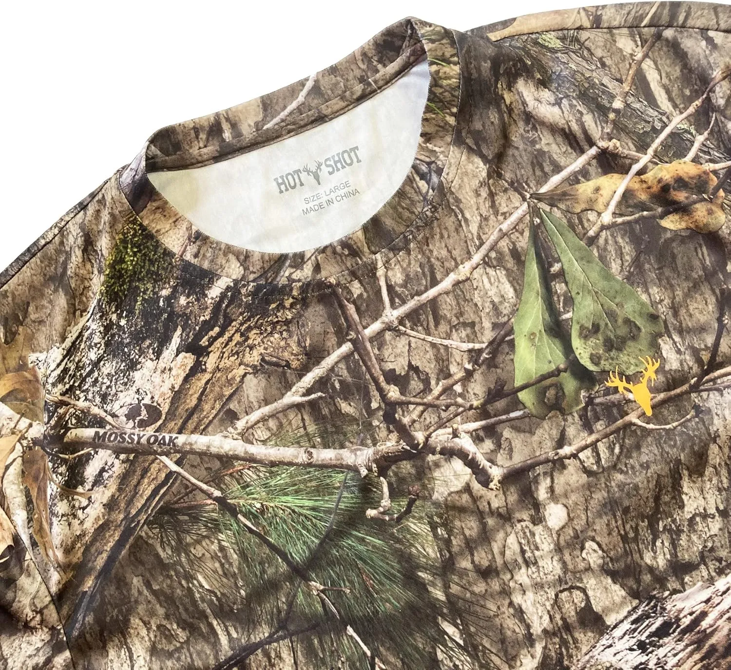 HOT SHOT Mens Camo Hunting Long Sleeve Shirt  Quick Dry Performance Shirt